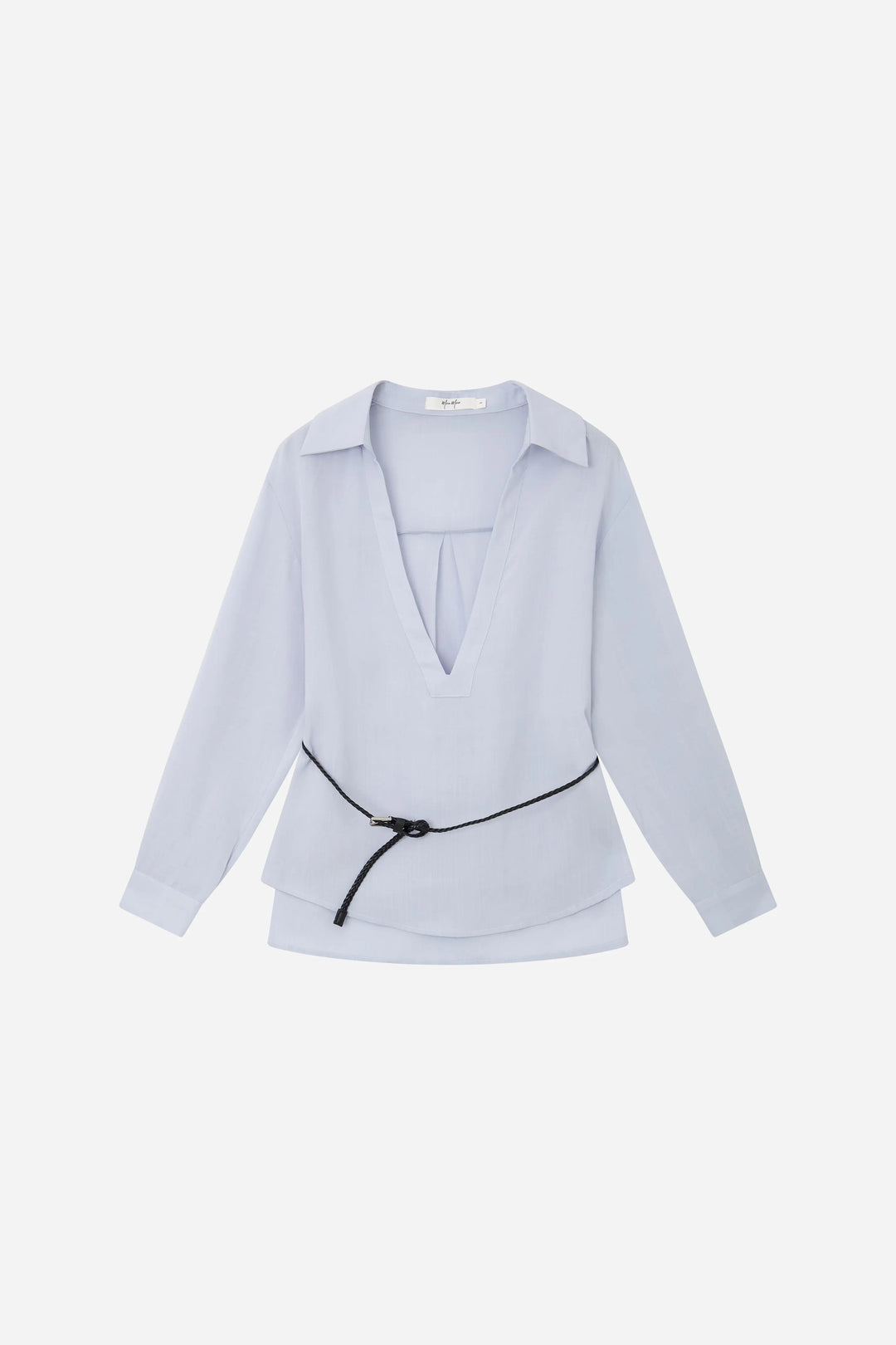 An image of a   S21618 Plunging V-Neck Blouse by  Mirra Masa