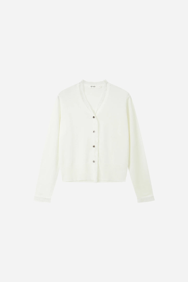 An image of a   S21735 Sheer V-Neck Cardigan by  Mirra Masa