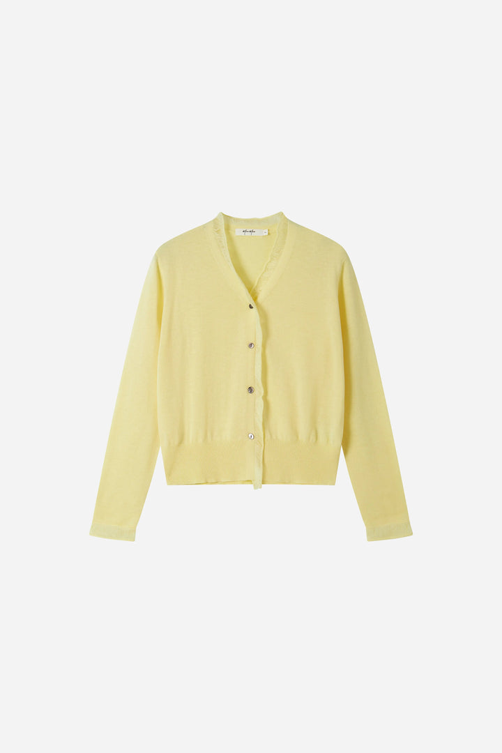 An image of a   S21735 Sheer V-Neck Cardigan by  Mirra Masa