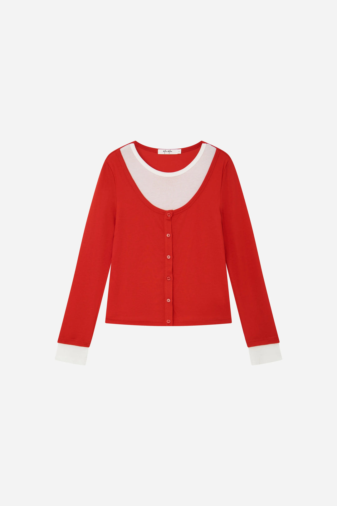 An image of a   S21758 Layered Button-Front Top by  Mirra Masa