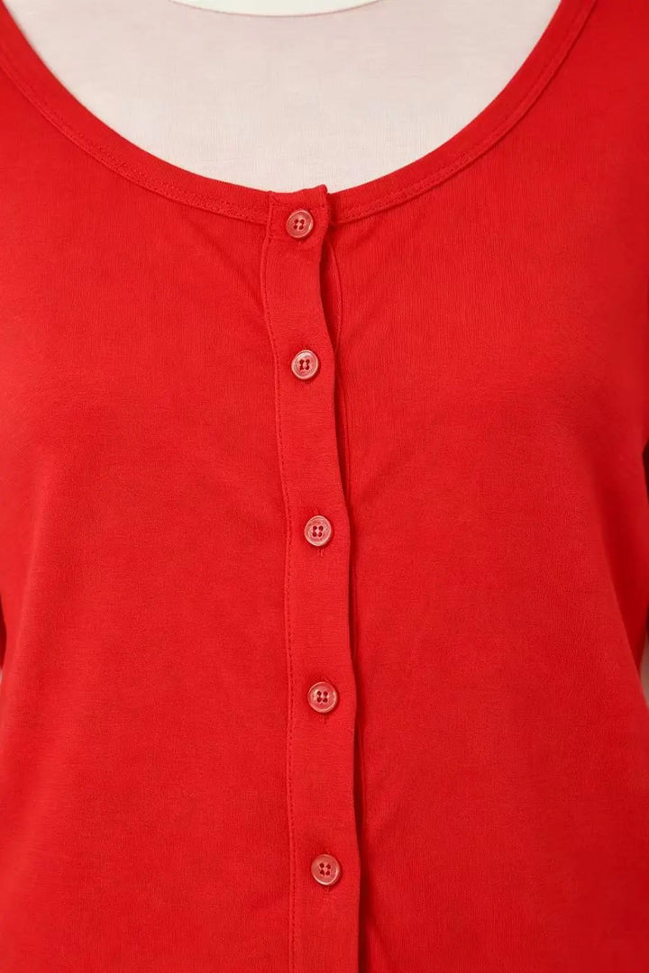 An image of a   S21758 Layered Button-Front Top by  Mirra Masa