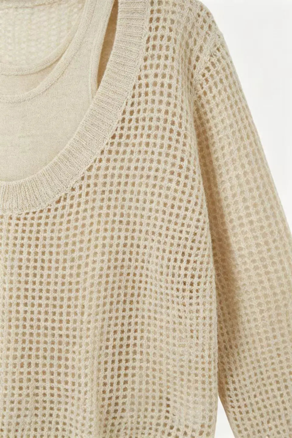 An image of a   S21796 Solstice Mesh Twin Set by  Mirra Masa