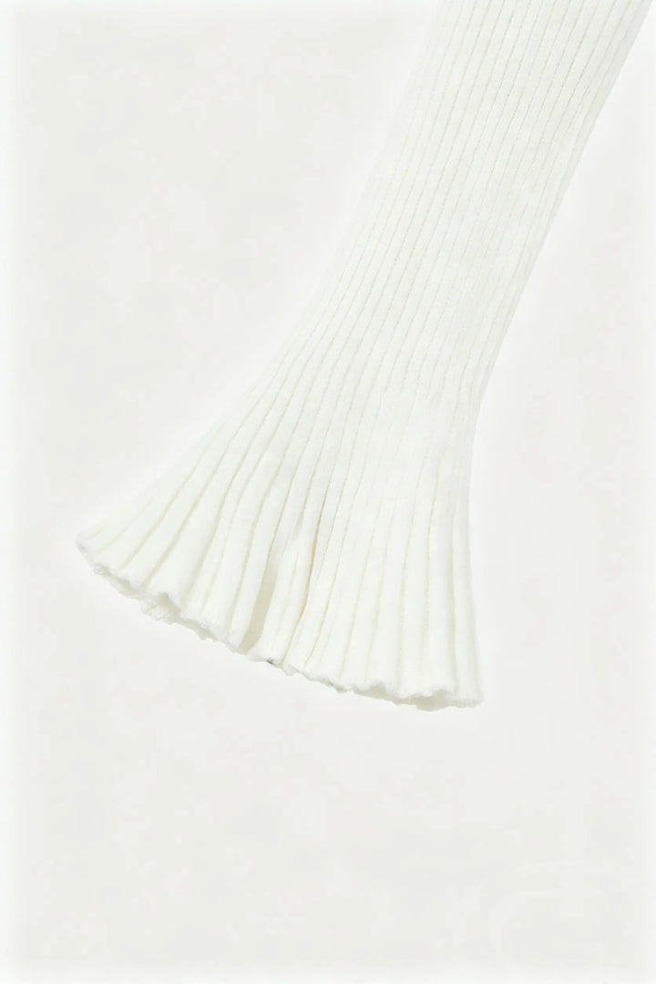 An image of a   S21910 Bell Sleeve Ribbed Knit by  Mirra Masa