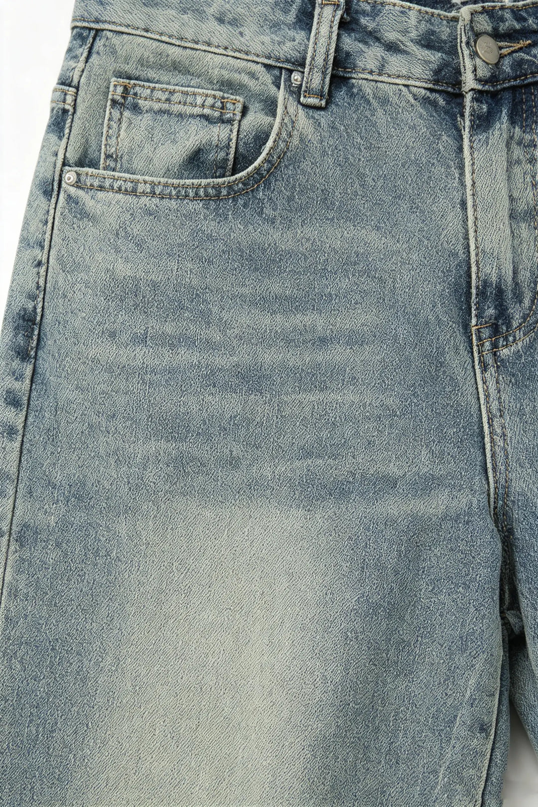 An image of a   S22918 Distressed Slit-Hem Jeans by  Mirra Masa