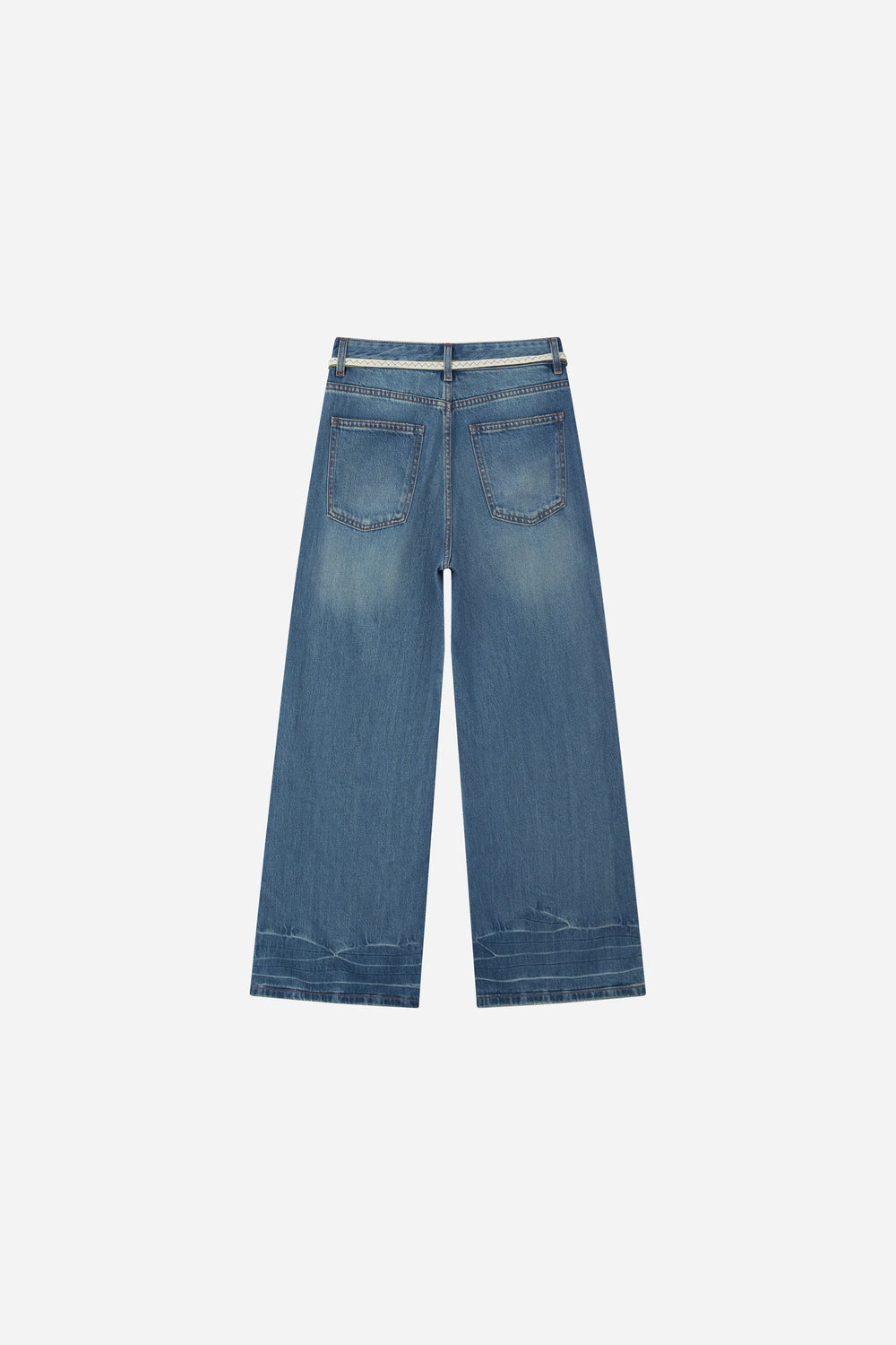 An image of a   S32288 Wide Leg Denim Trousers by  Mirra Masa