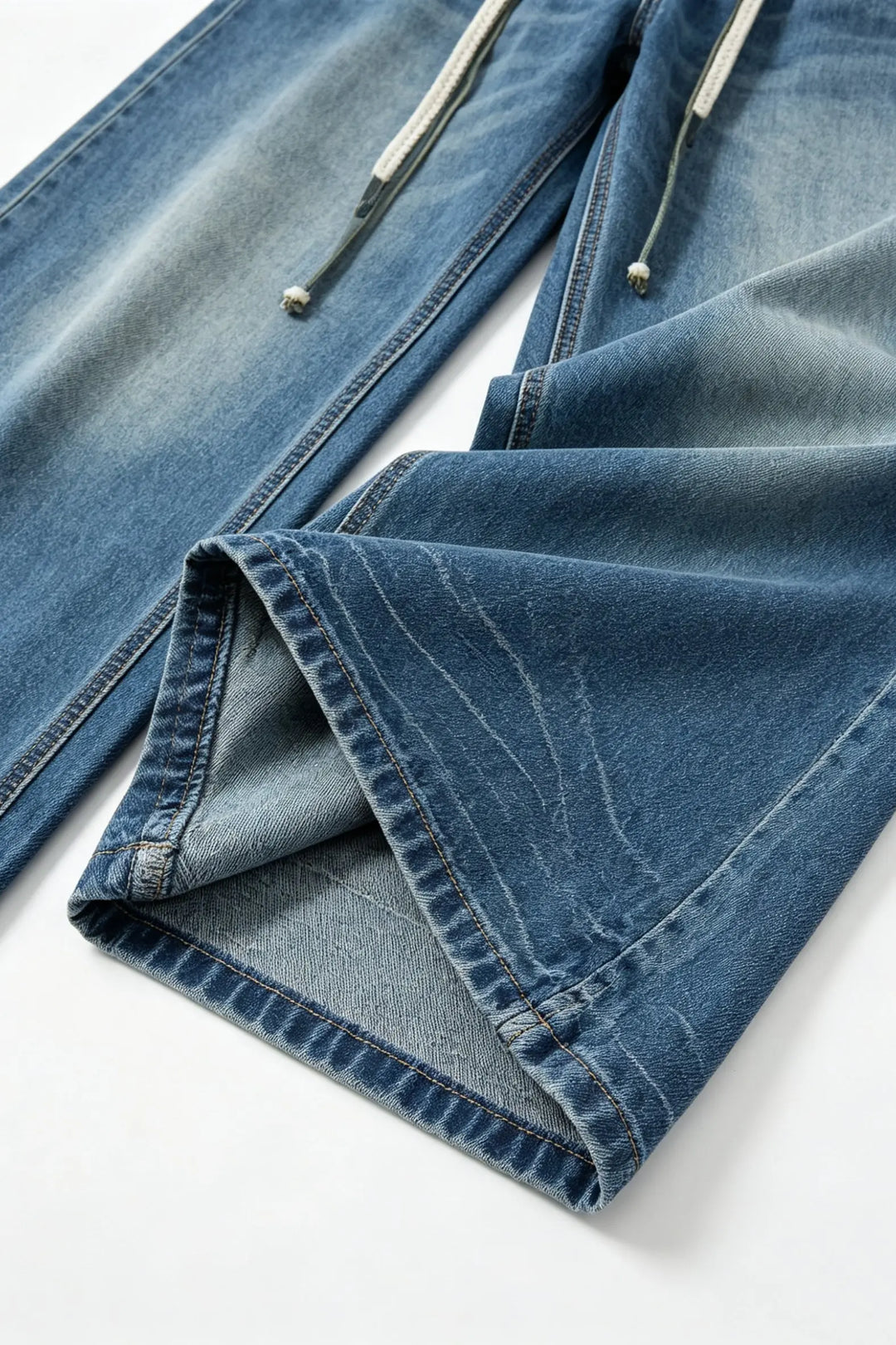An image of a   S32288 Wide Leg Denim Trousers by  Mirra Masa
