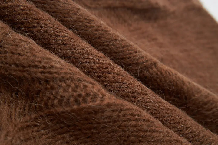 An image of a   S41118 Mohair Wool Cable Knit Sweater by  Mirra Masa