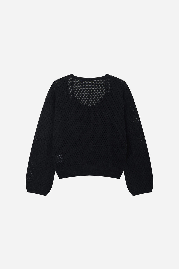 An image of a   S41263 Open Knit Two-Piece Layered Set by  Mirra Masa