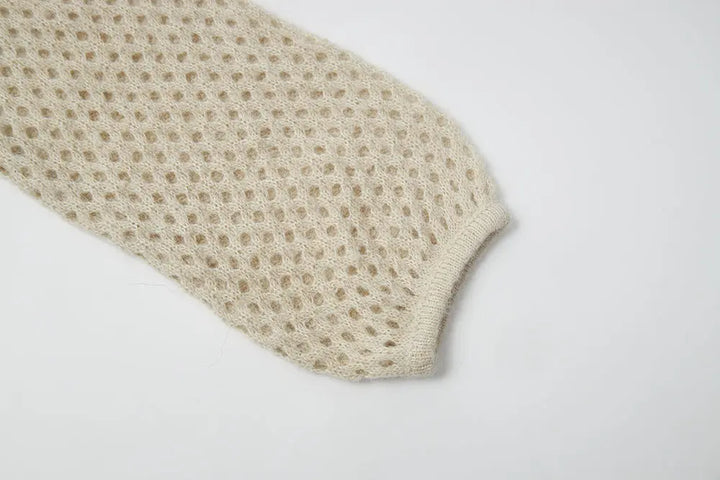 An image of a   S41263 Open Knit Two-Piece Layered Set by  Mirra Masa