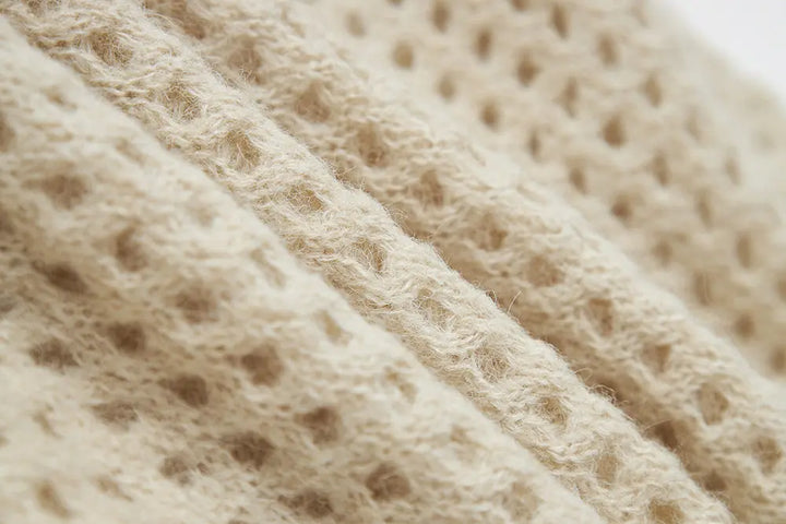 An image of a   S41263 Open Knit Two-Piece Layered Set by  Mirra Masa