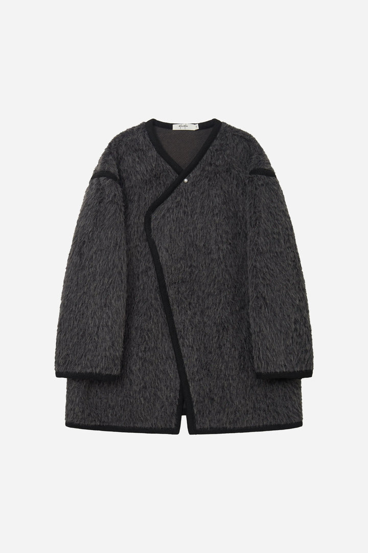 An image of a   S41274 V-Neck Teddy Jacket by  Mirra Masa