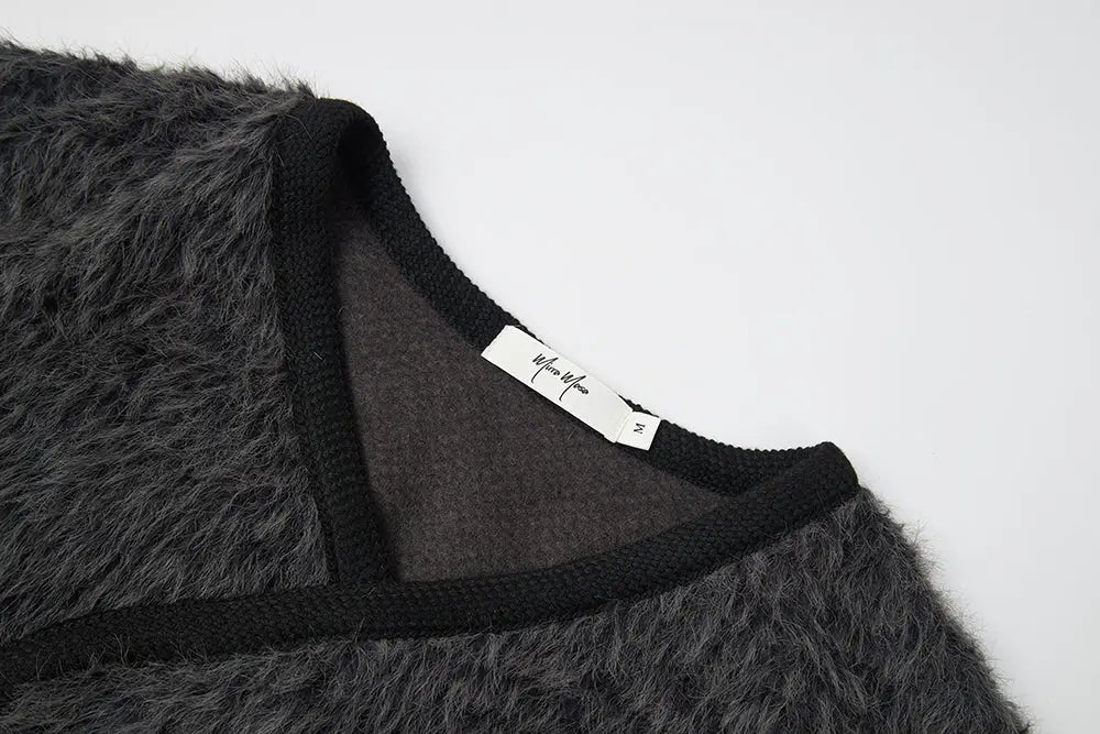 An image of a   S41274 V-Neck Teddy Jacket by  Mirra Masa