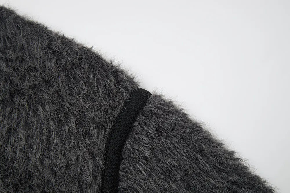 An image of a   S41274 V-Neck Teddy Jacket by  Mirra Masa