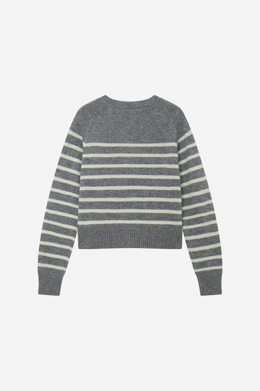 An image of a   S41287 Classic Striped Crew Neck Button Cardigan by  Mirra Masa