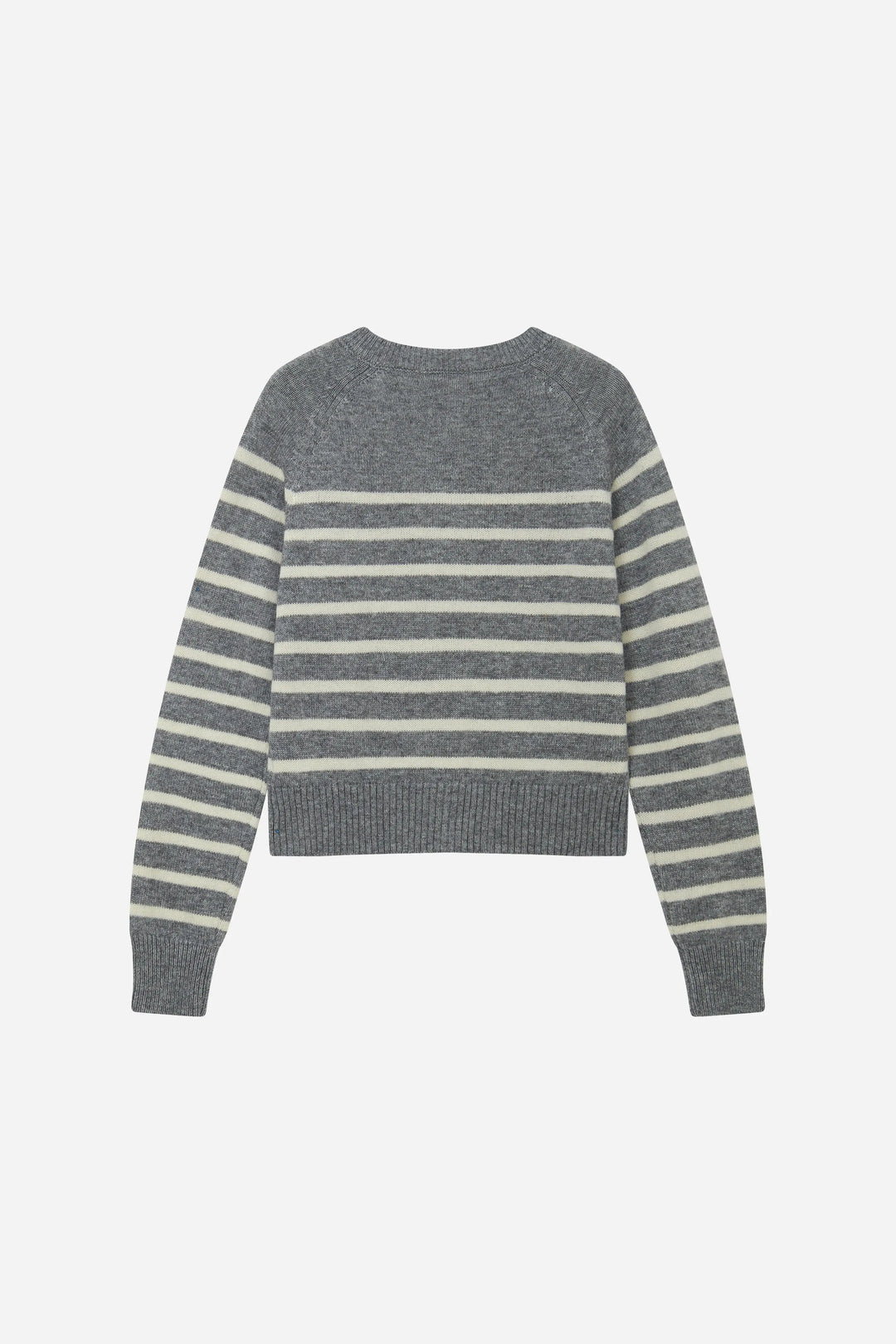An image of a   S41287 Classic Striped Crew Neck Button Cardigan by  Mirra Masa