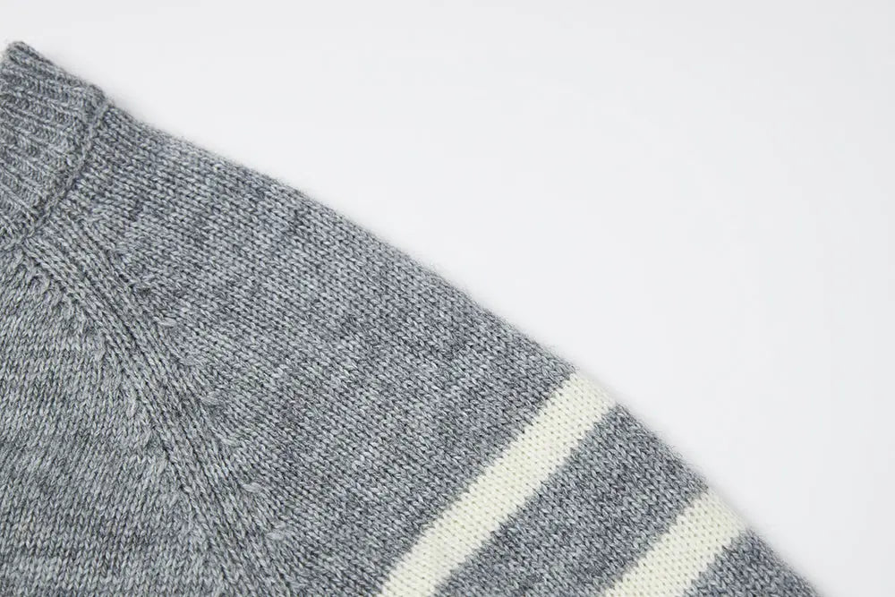 An image of a   S41287 Classic Striped Crew Neck Button Cardigan by  Mirra Masa