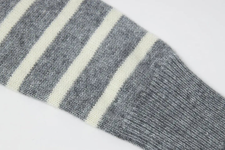 An image of a   S41287 Classic Striped Crew Neck Button Cardigan by  Mirra Masa