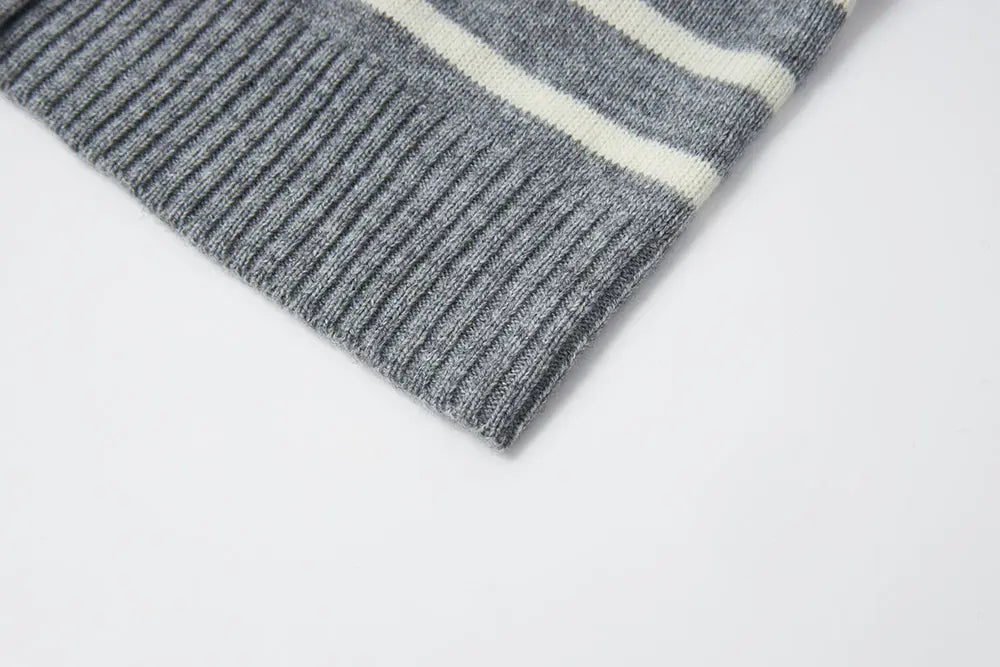 An image of a   S41287 Classic Striped Crew Neck Button Cardigan by  Mirra Masa