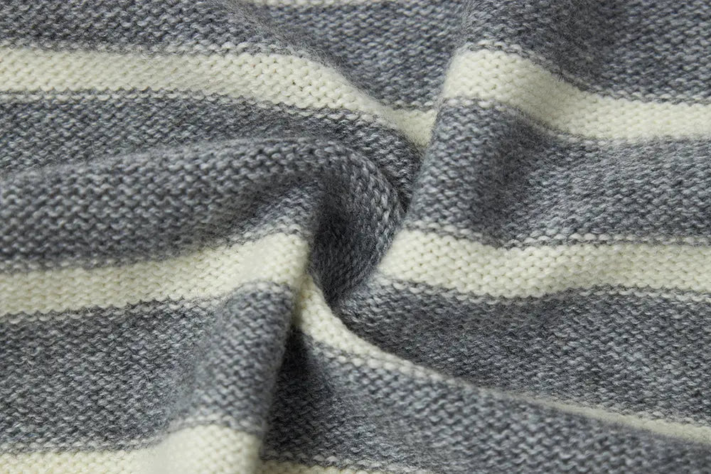 An image of a   S41287 Classic Striped Crew Neck Button Cardigan by  Mirra Masa