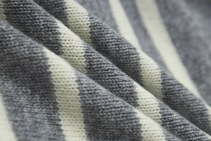An image of a   S41287 Classic Striped Crew Neck Button Cardigan by  Mirra Masa
