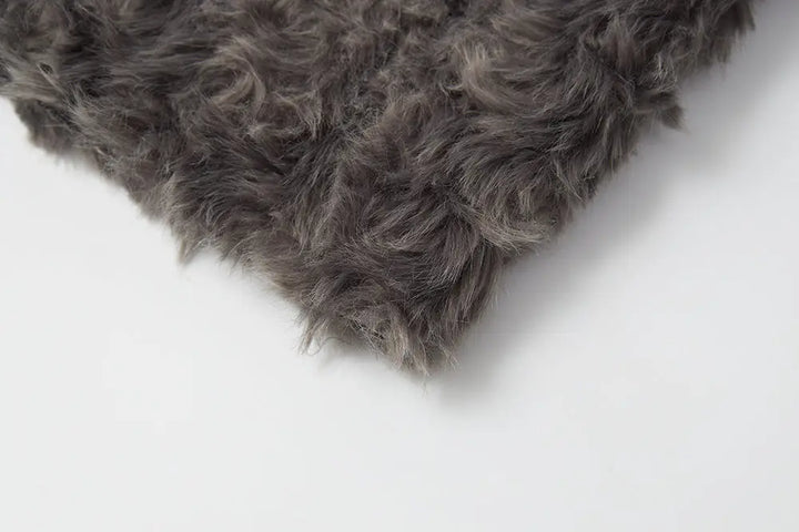 An image of a   S41489 Textured Faux Fur Zip-Up Jacket by  Mirra Masa
