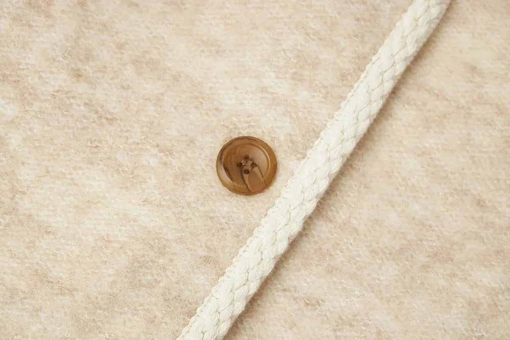 An image of a   S41584 Minimalist Wool Blend Button-Front Short Coat by  Mirra Masa