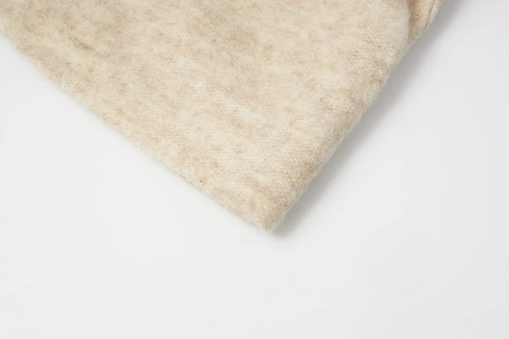 An image of a   S41584 Minimalist Wool Blend Button-Front Short Coat by  Mirra Masa