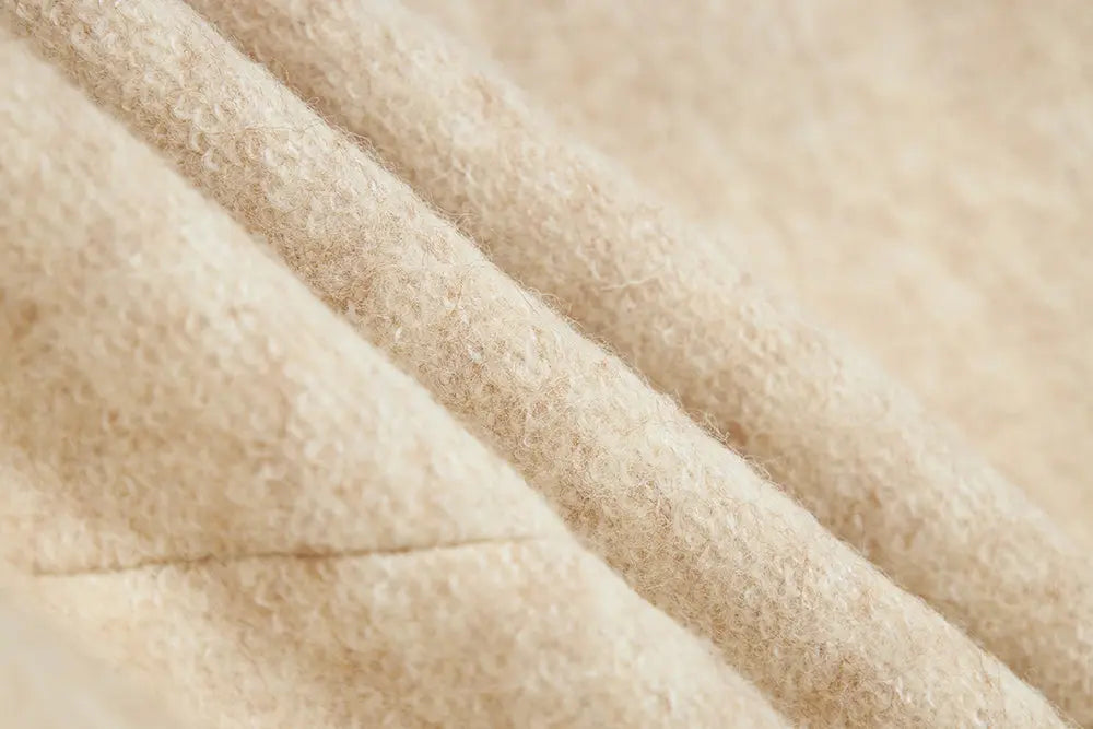 An image of a   S41584 Minimalist Wool Blend Button-Front Short Coat by  Mirra Masa