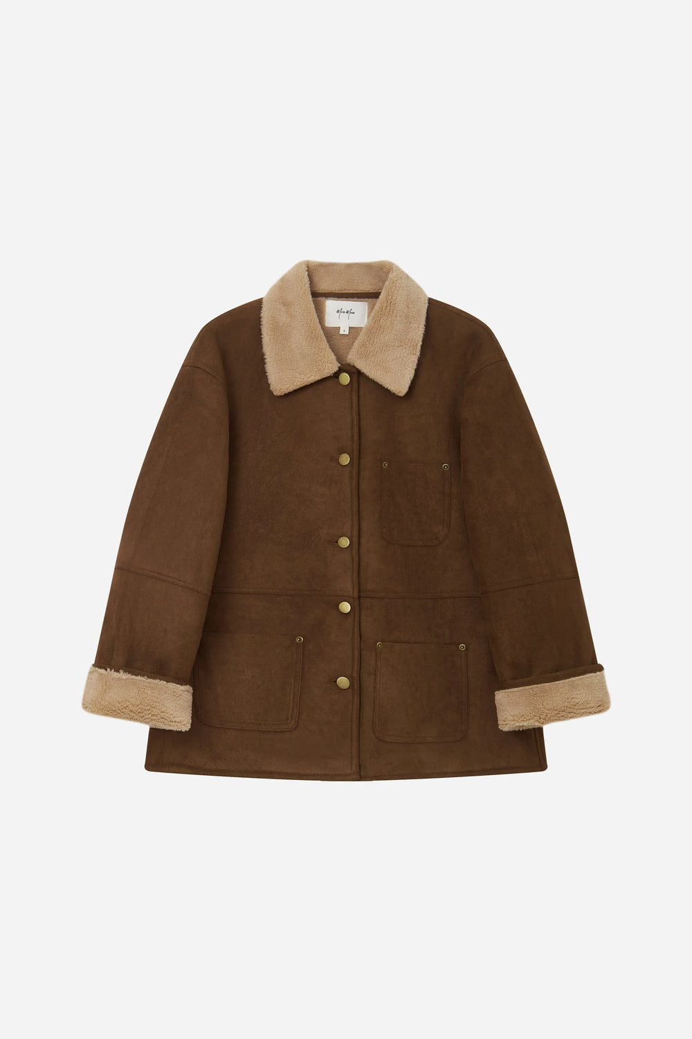 An image of a   S41779 Suede Shearling Lined Jacket by  Mirra Masa