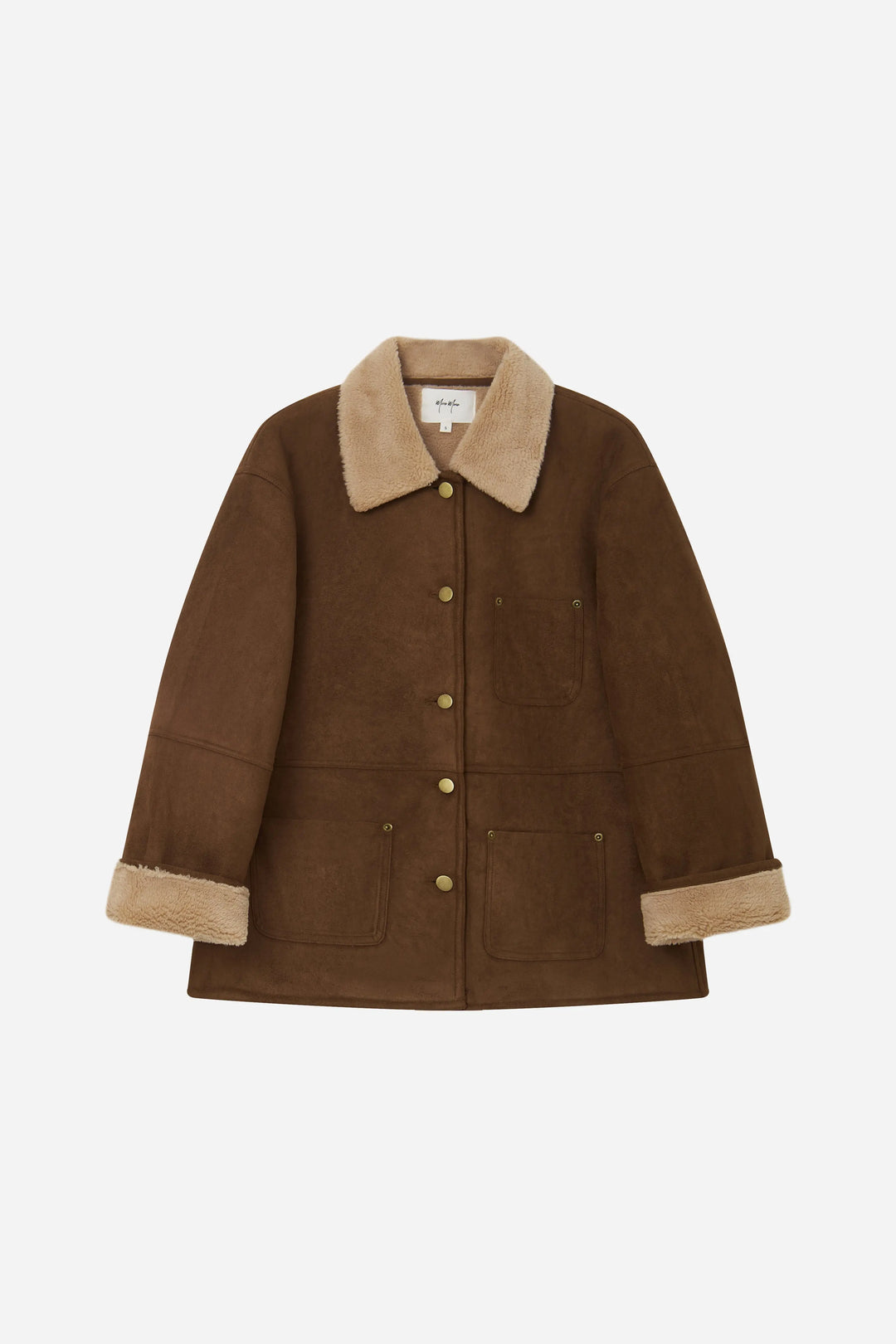 An image of a   S41779 Suede Shearling Lined Jacket by  Mirra Masa