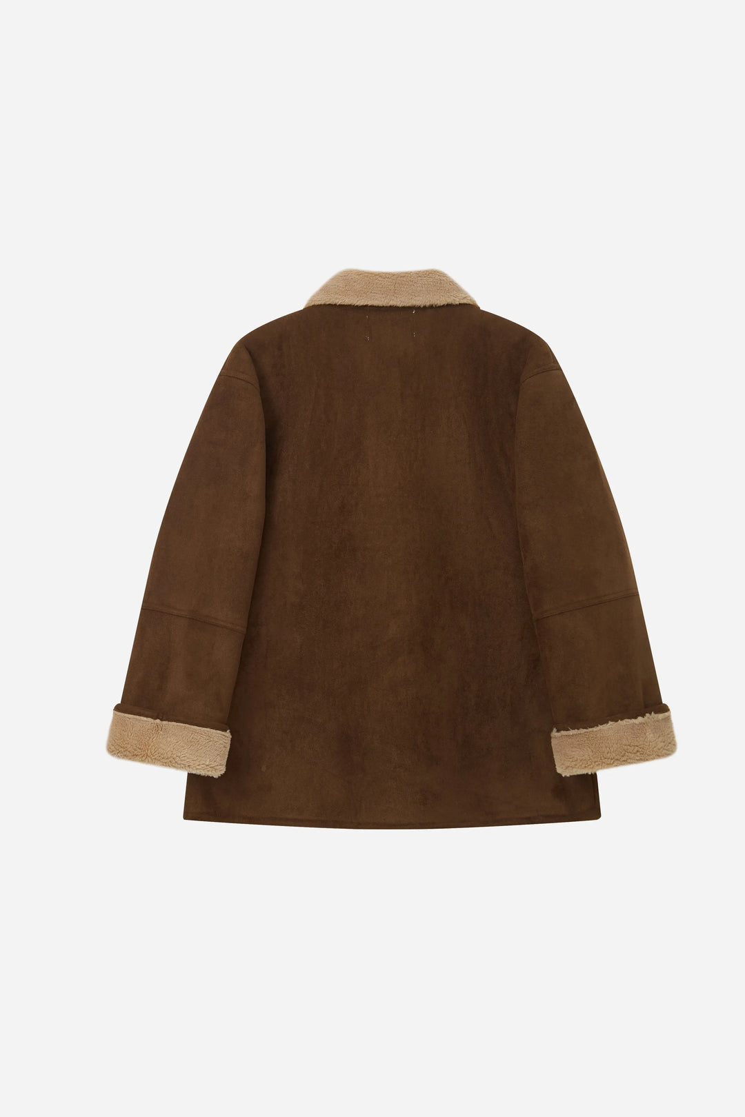 An image of a   S41779 Suede Shearling Lined Jacket by  Mirra Masa