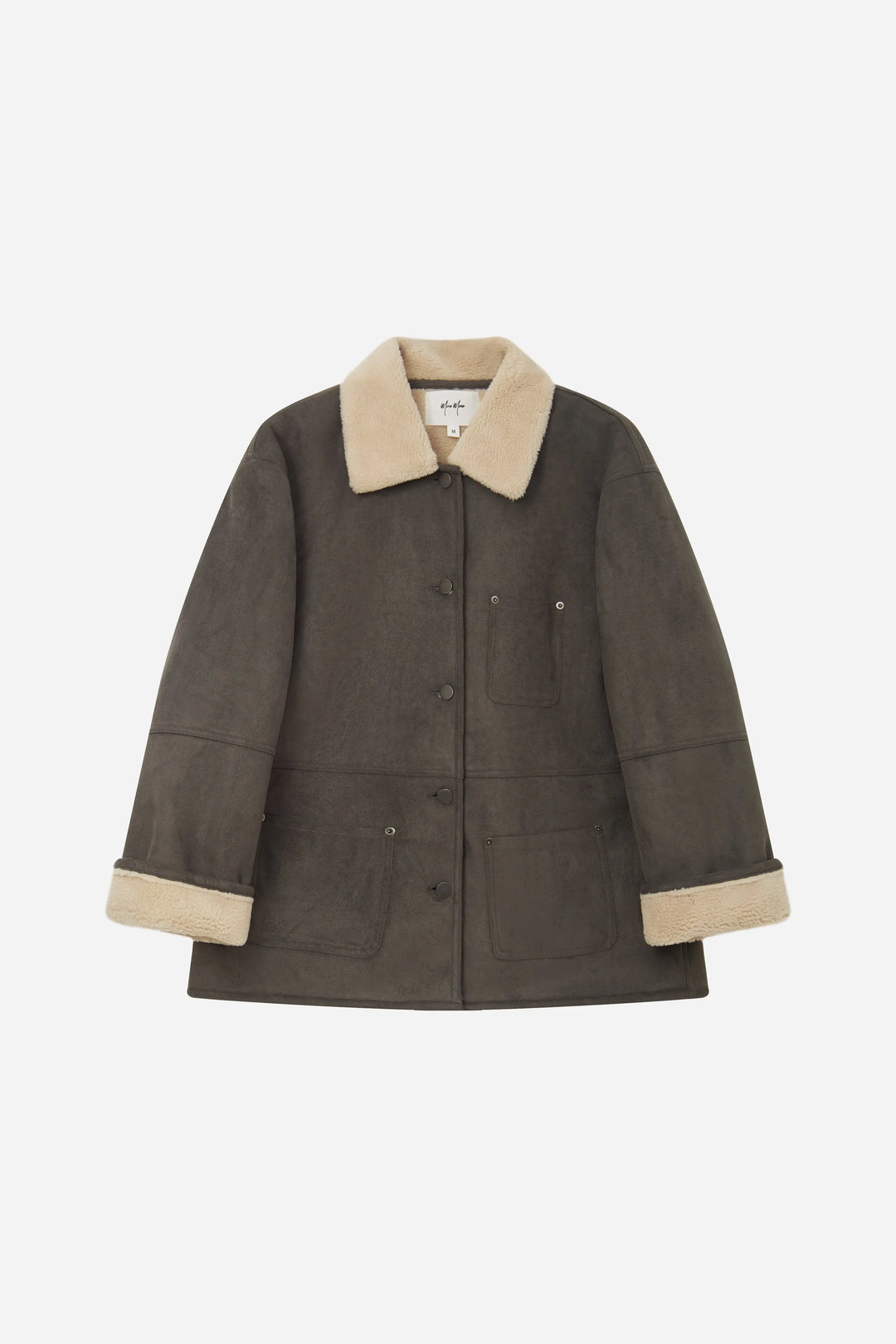An image of a   S41779 Suede Shearling Lined Jacket by  Mirra Masa