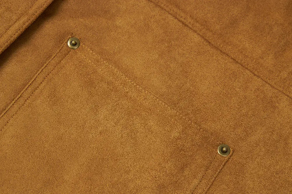 An image of a   S41779 Suede Shearling Lined Jacket by  Mirra Masa