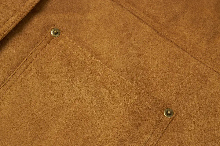 An image of a   S41779 Suede Shearling Lined Jacket by  Mirra Masa