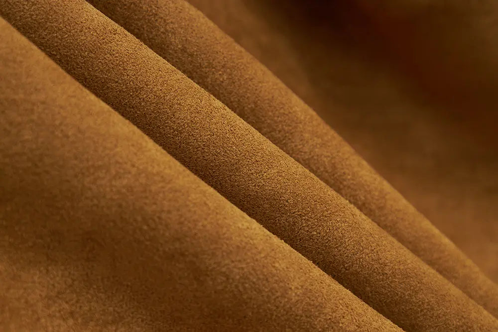 An image of a   S41779 Suede Shearling Lined Jacket by  Mirra Masa