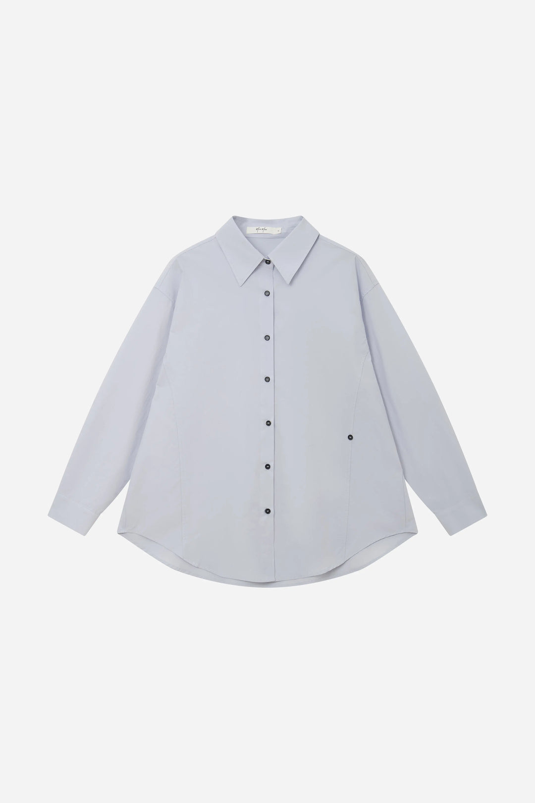 An image of a   S41838 Asymmetrical Side Twist Cotton Shirt by  Mirra Masa