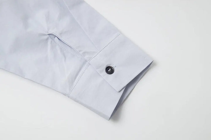 An image of a   S41838 Asymmetrical Side Twist Cotton Shirt by  Mirra Masa