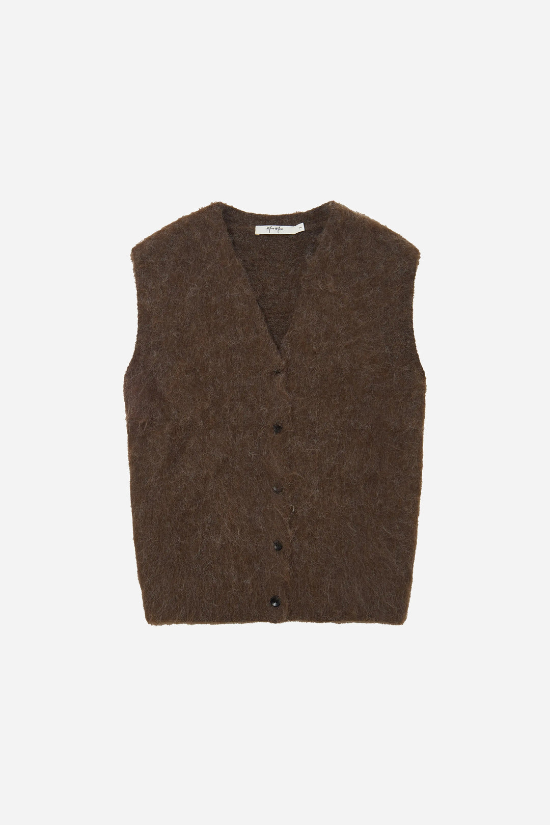 An image of a   S41920 Relaxed Fit Fuzzy Mohair-Look Vest by  Mirra Masa