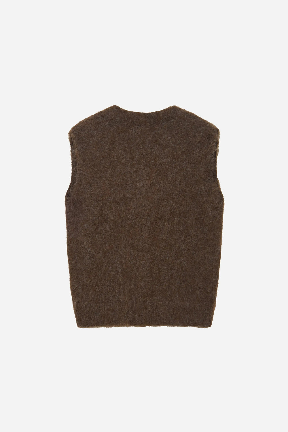 An image of a   S41920 Relaxed Fit Fuzzy Mohair-Look Vest by  Mirra Masa