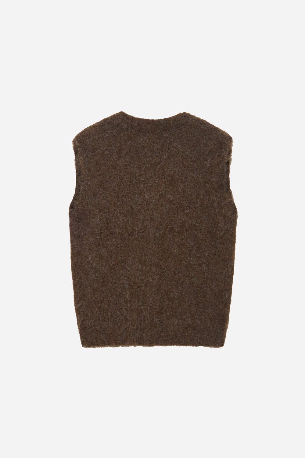 An image of a   S41920 Relaxed Fit Fuzzy Mohair-Look Vest by  Mirra Masa