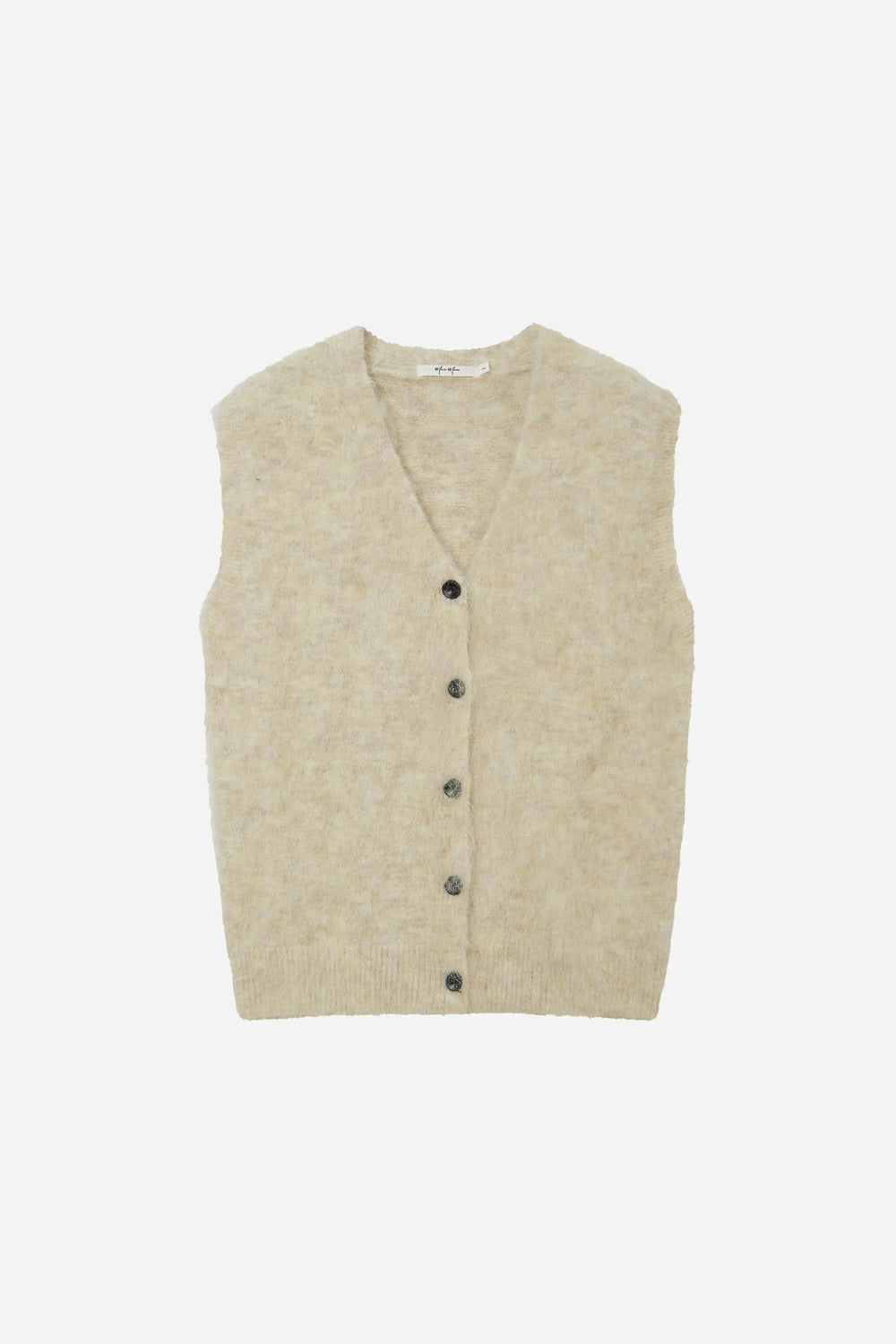 An image of a   S41920 Relaxed Fit Fuzzy Mohair-Look Vest by  Mirra Masa
