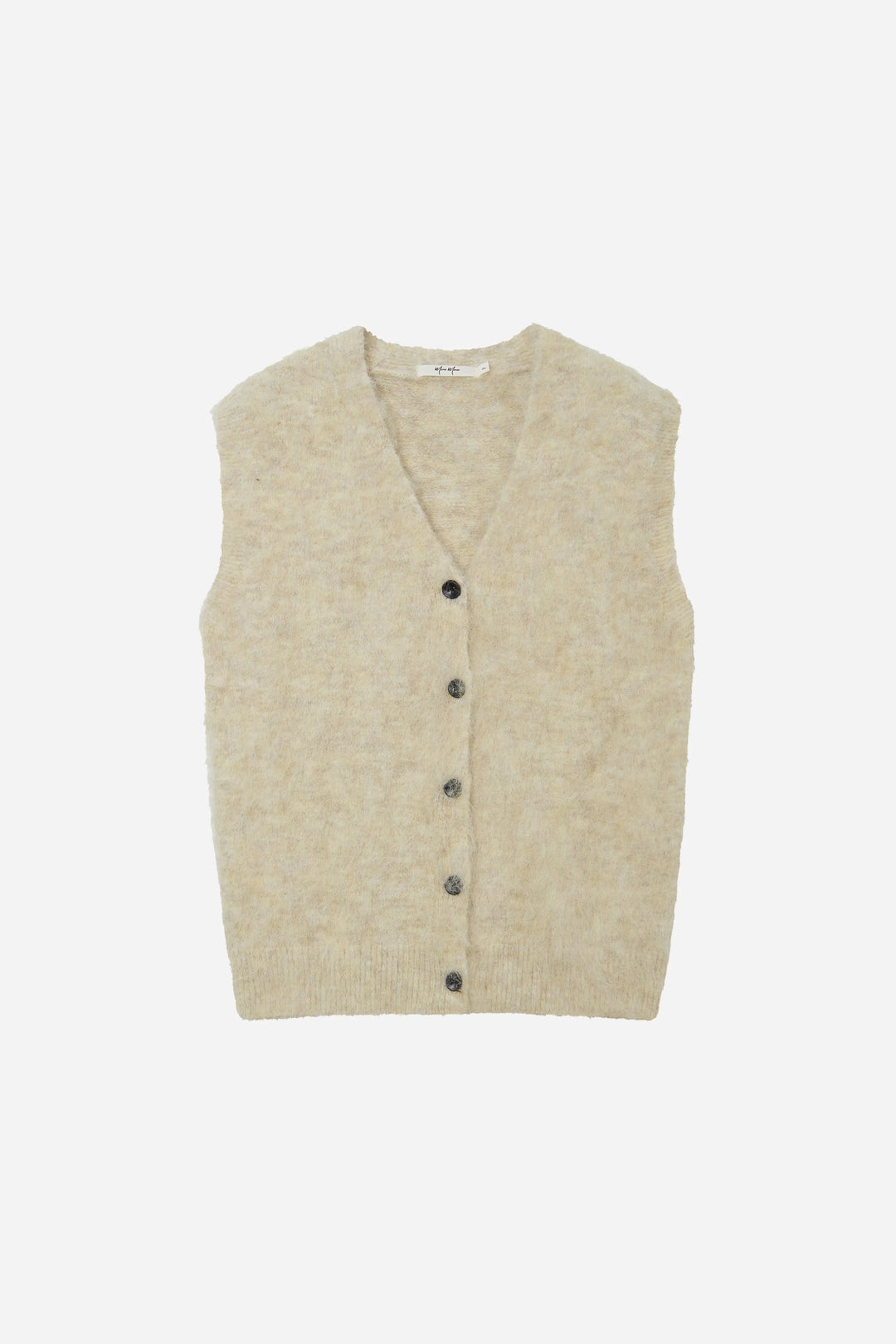 An image of a   S41920 Relaxed Fit Fuzzy Mohair-Look Vest by  Mirra Masa
