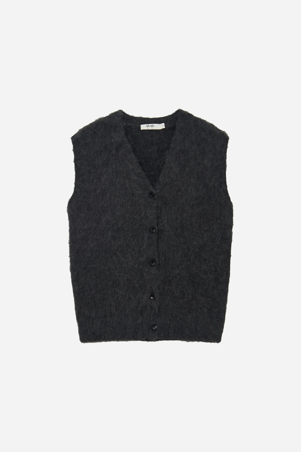 An image of a   S41920 Relaxed Fit Fuzzy Mohair-Look Vest by  Mirra Masa