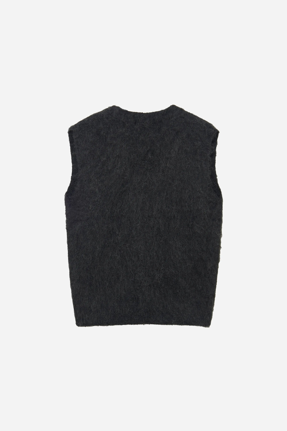 An image of a   S41920 Relaxed Fit Fuzzy Mohair-Look Vest by  Mirra Masa
