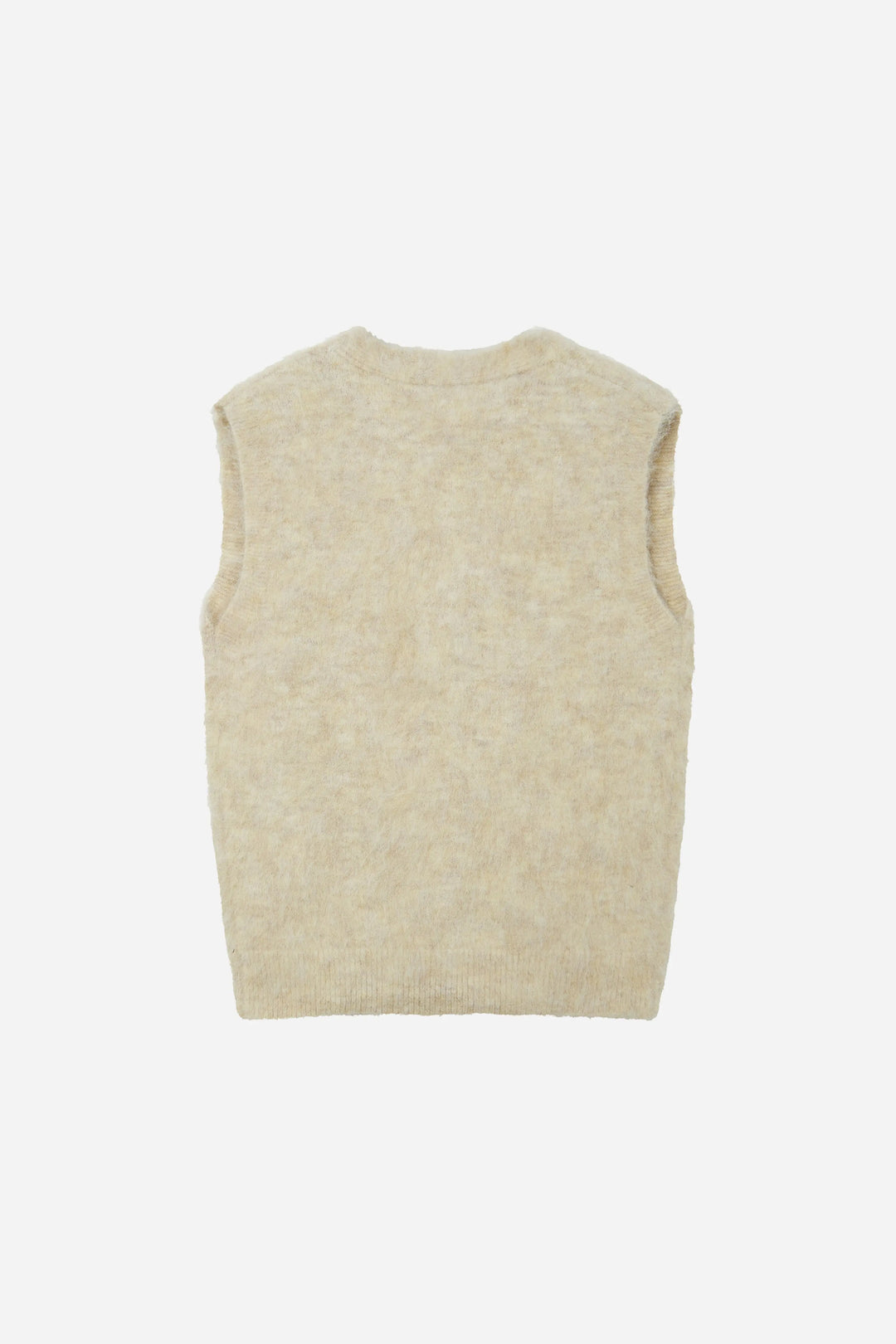 An image of a   S41920 Relaxed Fit Fuzzy Mohair-Look Vest by  Mirra Masa