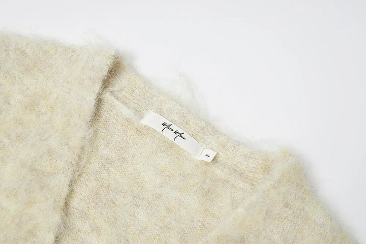 An image of a   S41920 Relaxed Fit Fuzzy Mohair-Look Vest by  Mirra Masa