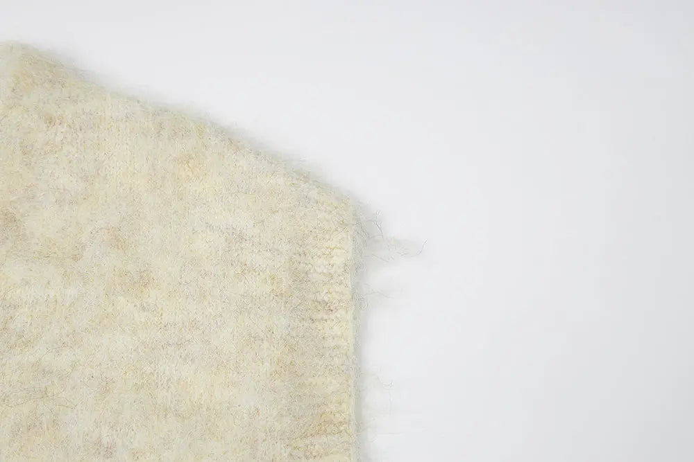 An image of a   S41920 Relaxed Fit Fuzzy Mohair-Look Vest by  Mirra Masa