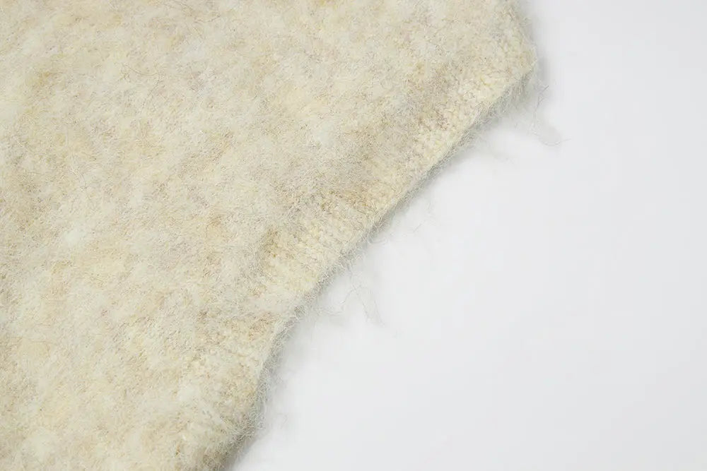 An image of a   S41920 Relaxed Fit Fuzzy Mohair-Look Vest by  Mirra Masa