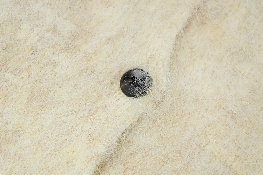 An image of a   S41920 Relaxed Fit Fuzzy Mohair-Look Vest by  Mirra Masa