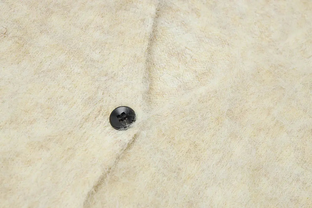 An image of a   S41920 Relaxed Fit Fuzzy Mohair-Look Vest by  Mirra Masa